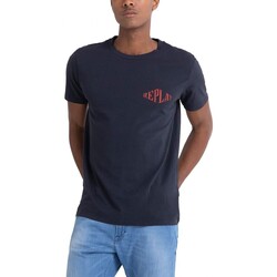 Vêtements Homme T-shirts & Polos Replay T-shirt en jersey avec imprim au dos Bleu