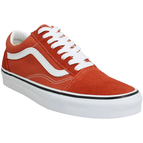 Chaussures Homme Baskets mode Suede Vans Old Skool Velours Toile Homme Burnt Ochre Rouge