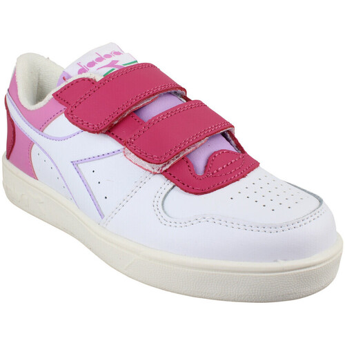Chaussures Enfant Baskets mode Diadora sock Magic Basket Low Cuir Simili Enfant Pink Rose