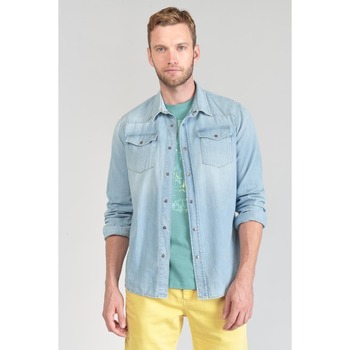 Vêtements Homme Chemises manches longues Lauren Ralph Lauises Chemise juanito en jeans bleu clair Bleu