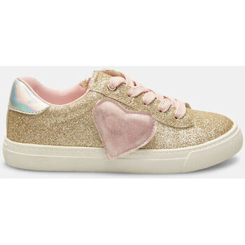 Chaussures Baskets mode Bata Sneakers H05814 pour fille avec cœur Unisex Doré