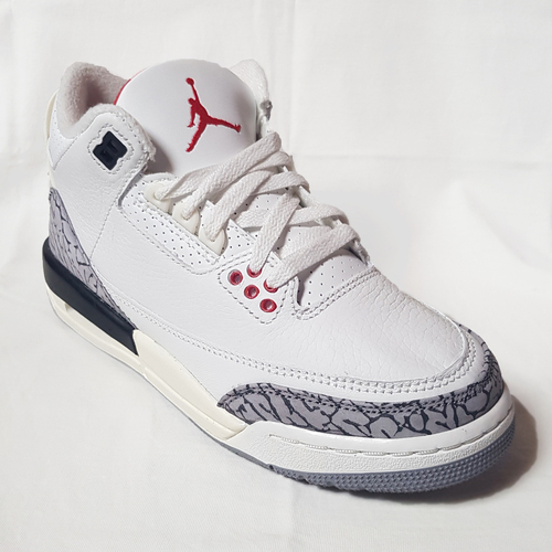 Chaussures Femme Basketball Nike couture Jordan 3 White Cement Reimagined GS - DM0967-100 - Taille : 36.5 Blanc