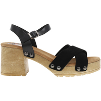 Chaussures Femme Sandales et Nu-pieds Porronet Nu-pieds cuir nubuck talon bloc Noires