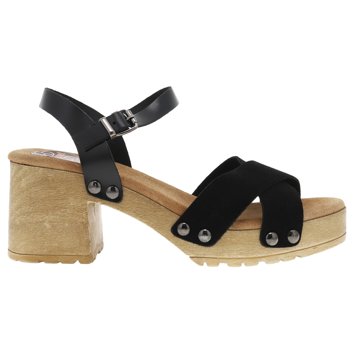 Chaussures Femme Sandales et Nu-pieds Porronet Nu-pieds cuir nubuck talon bloc Noir