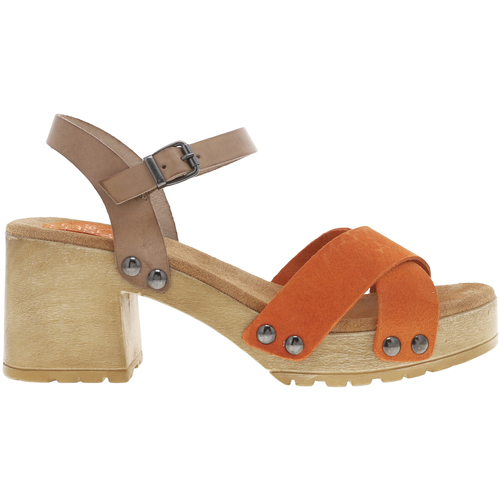 Chaussures Femme Sandales et Nu-pieds Porronet Nu-pieds cuir nubuck talon bloc Orange
