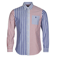 Vêtements Homme Chemises manches longues Polo Ralph Lauren CHEMISE COUPE DROITE EN OXFORD Bleu / Rouge / Blanc