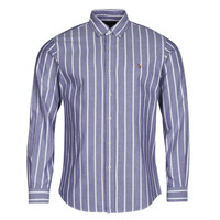 Vêtements Homme Chemises manches longues Polo Ralph Lauren CHEMISE COUPE DROITE EN OXFORD Bleu / Blanc - Heritage Royal 