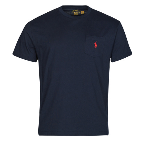 Vêtements Homme T-shirts manches courtes Polo Ralph Lauren T-SHIRT AJUSTE EN COTON Marine