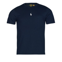 Vêtements Homme T-shirts manches courtes Polo Ralph Lauren T-SHIRT AJUSTE EN COTON LOGO CENTRAL Marine / Aviator Navy