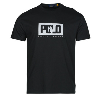 Vêtements Homme T-shirts manches courtes Polo Ralph Lauren T-SHIRT AJUSTE EN COTON LOGO POLO RALPH LAUREN Noir / Polo Black