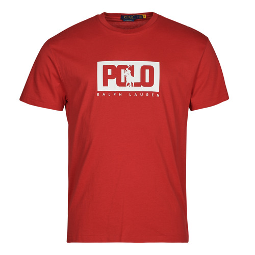 Vêtements Homme T-shirts manches courtes Polo Ralph Lauren T-SHIRT AJUSTE EN COTON LOGO POLO RALPH LAUREN Rouge