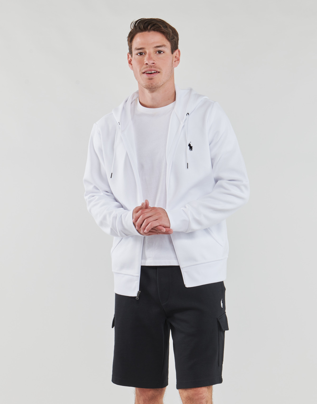 Vêtements Homme Sweats camiseta de polo ralph laurentino SWEATSHIRT ZIPPE EN DOUBLE KNIT TECH Blanc