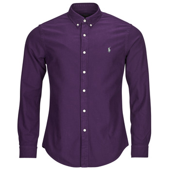 Vêtements Homme Chemises manches longues Polo Ralph Lauren CHEMISE AJUSTEE SLIM FIT EN OXFORD LEGER Violet