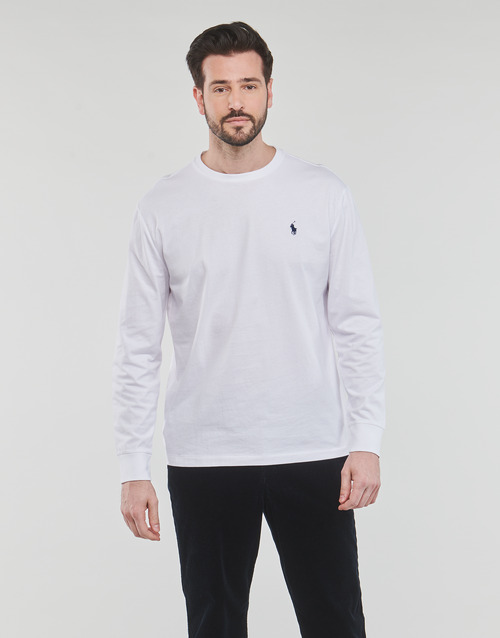 Vêtements Homme T-shirts manches longues Polo Ralph Lauren TSHIRT MANCHES LONGUES EN COTON Blanc