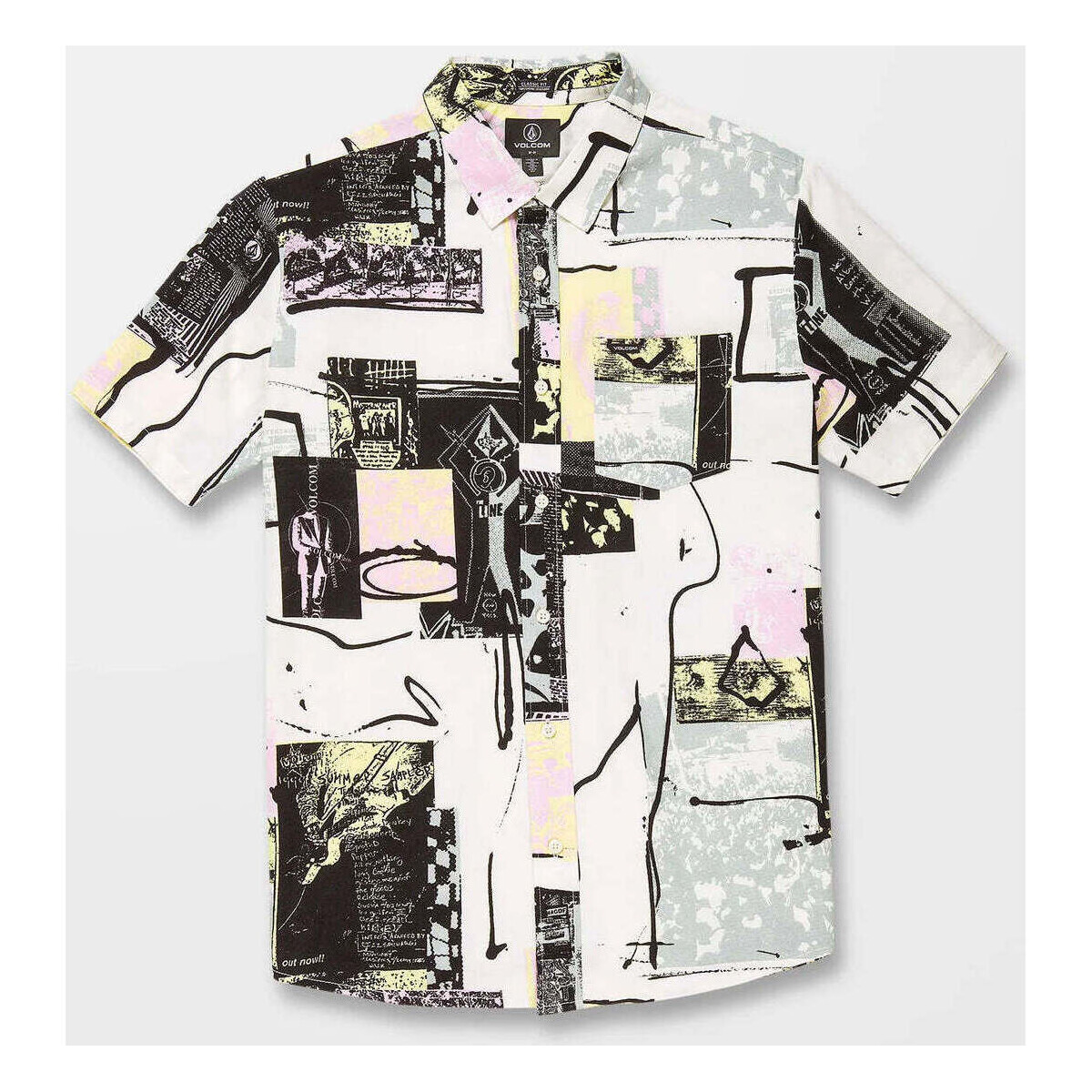 Vêtements Homme Chemises manches courtes Volcom Camisa  V Entertainment LP Woven Whitecap Grey Blanc
