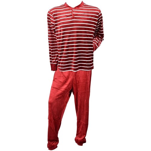 Vêtements Homme Pyjamas / Chemises de nuit Ozabi POLAIRE Long SWEET SECRET Q2735 MARINIERE ROU Rouge