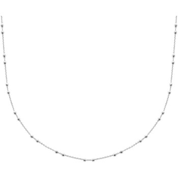 The Happy Monk Femme Colliers / Sautoirs Brillaxis Chaîine  maille forçat perles argent rhodié

42cm Blanc