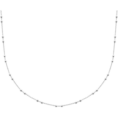 Montres & Bijoux Femme Colliers / Sautoirs Brillaxis Chaîine  maille forçat perles argent rhodié

42cm Blanc