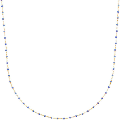 Montres & Bijoux Femme Colliers / Sautoirs Brillaxis Collier  perles de Miyuki bleu roi

plaqué or 750/1000 Jaune