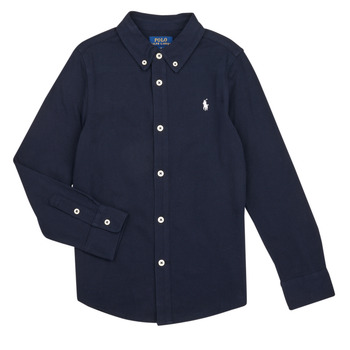 Vêtements Garçon Chemises manches longues Polo Ralph Lauren LS FB CS M5-SHIRTS-SPORT SHIRT Marine