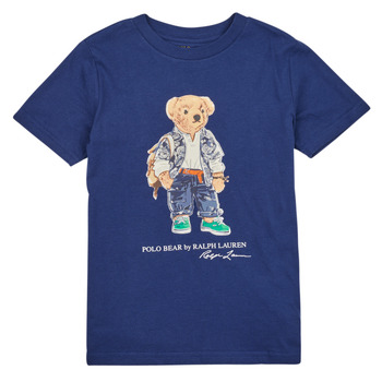 Vêtements Enfant T-shirts manches courtes Polo Ralph Lauren SS CN-KNIT SHIRTS-T-SHIRT Marine