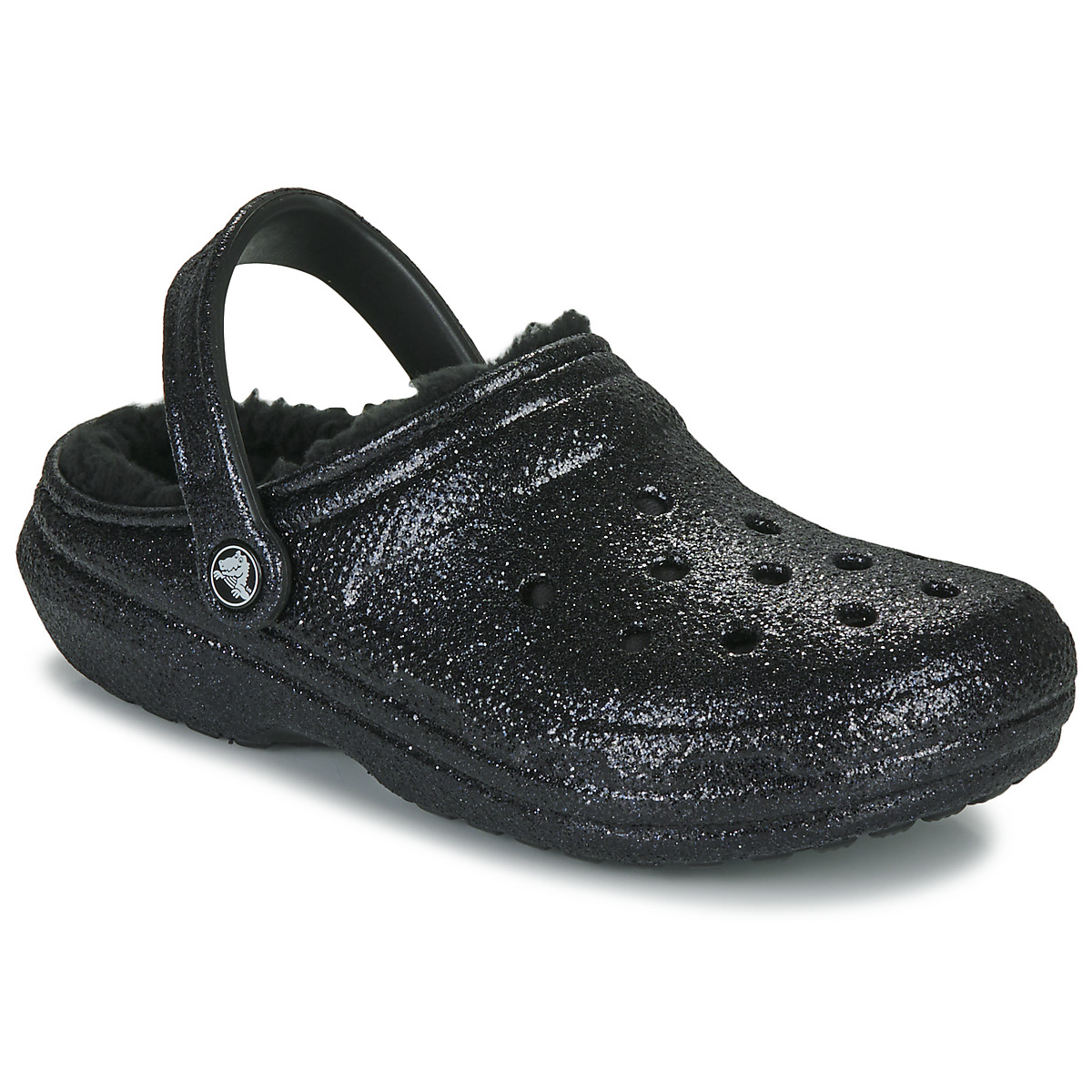 Chaussures Femme Sabots Crocs 45-46 Classic Glitter Lined Clog Noir