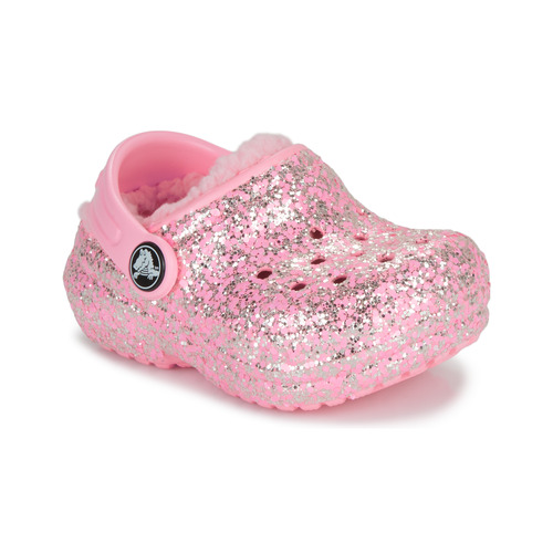 Chaussures Fille Sabots lavander Crocs Classic Lined Glitter Clog T Rose