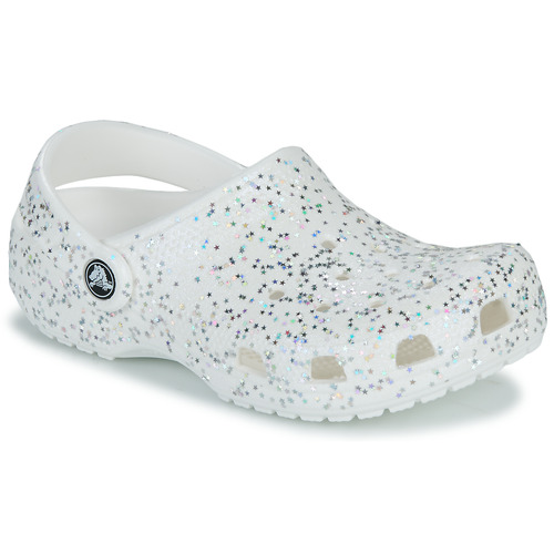 Chaussures Fille Sabots Crocs lined Classic Starry Glitter Clog K Blanc