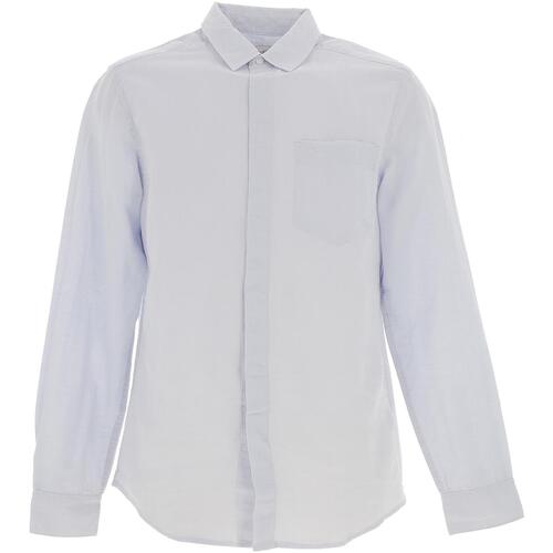 Vêtements Homme Chemises manches longues Calvin Klein jacket Jeans Linen cotton regular Bleu