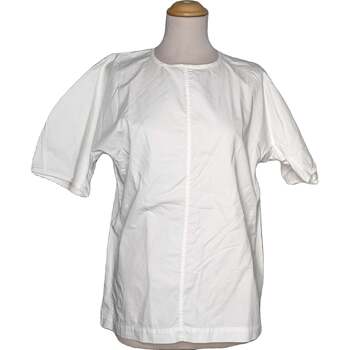 t-shirt uniqlo  top manches courtes  38 - t2 - m blanc 