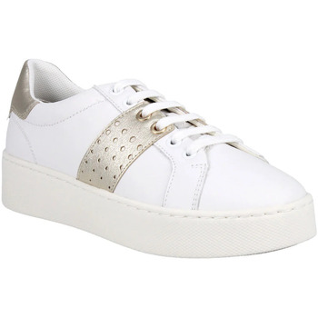 Chaussures Femme Baskets mode Geox SKYELY D35QXB WHITE / GOLD Blanc