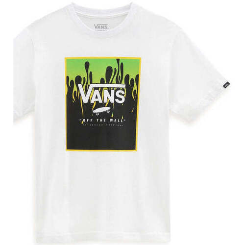 Vêtements Garçon T-shirts manches courtes Platform Vans T-Shirt  BY Print Box Boys White/slime Blanc