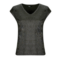 Vêtements Femme T-shirts manches courtes Only ONLSILVERY S/S V NECK LUREX TOP JRS Marron