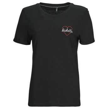 Vêtements Femme T-shirts manches courtes Only ONLBEATE S/S HEART TOP CS JRS Noir