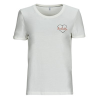 Vêtements Femme T-shirts manches courtes Only ONLBEATE S/S HEART TOP CS JRS Beige