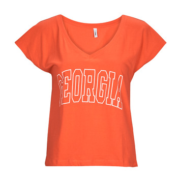 Vêtements Femme T-shirts manches Monogram Only ONLKELLY S/S V-NECK TOP BOX CS JRS Orange