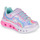Chaussures Fille Baskets basses Skechers pink FLUTTER HEART LIGHTS Argenté / Rose / LED