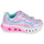 Chaussures Fille Baskets basses Skechers pink FLUTTER HEART LIGHTS Argenté / Rose / LED