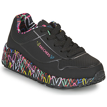 Chaussures Fille Baskets basses Skechers UNO LITE Noir / Multicolore