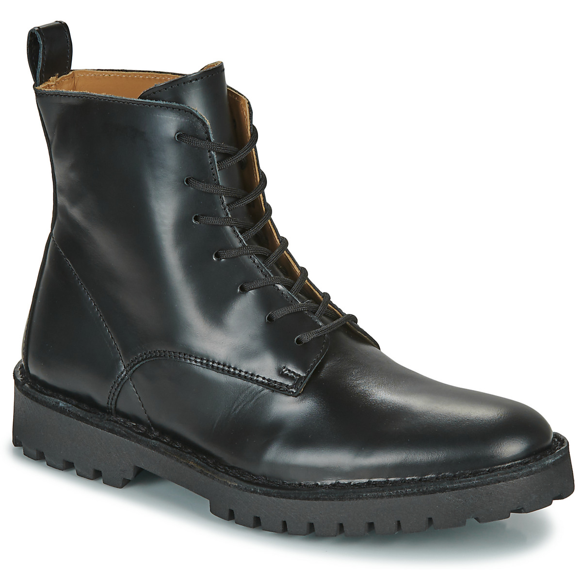 Chaussures Homme Boots Selected SLHRICKY LEATHER LACE-UP BOOT tarmac Noir