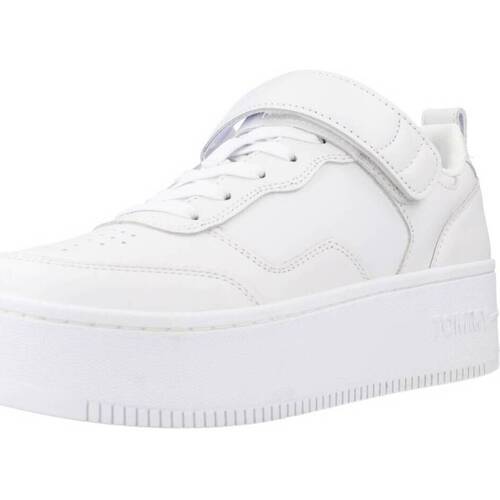 Chaussures Femme Baskets mode Tommy Jeans ADHESIVE STRIP FLATFORM Blanc