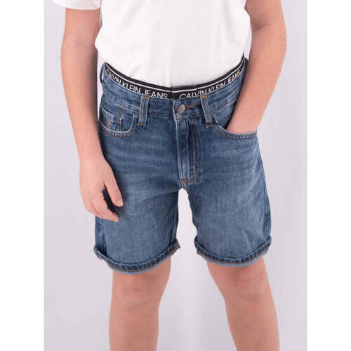 Vêtements Garçon Shorts / Bermudas Calvin Klein Herringbone JEANS  Bleu