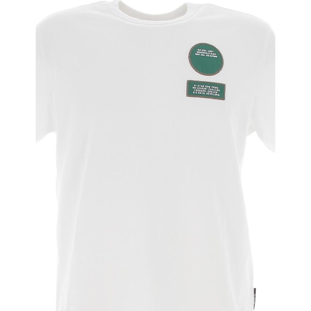Vêtements Homme T-shirts manches courtes G-Star Raw Badges r t white mc tee Blanc