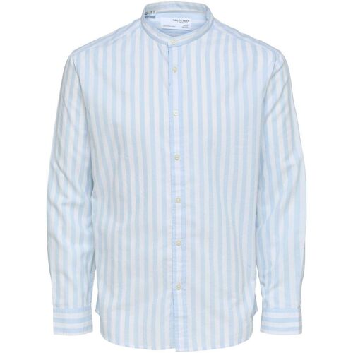 Vêtements Homme Chemises manches longues Selected 16088354 REGKAM-CASHMERE BLUE Blanc