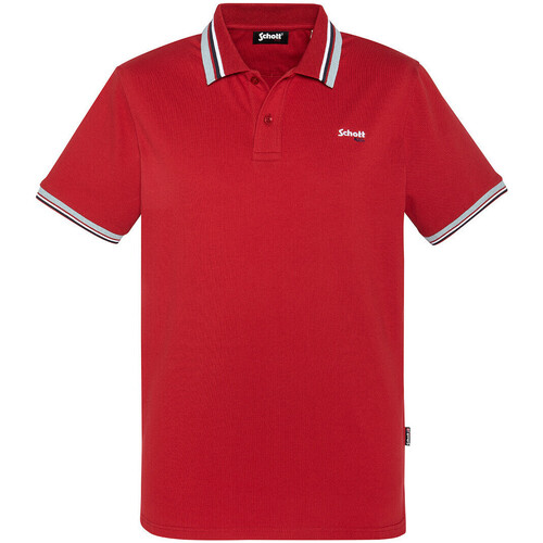 Vêtements Homme T-shirts & Polos Schott Polo  COTES RAYES Rouge