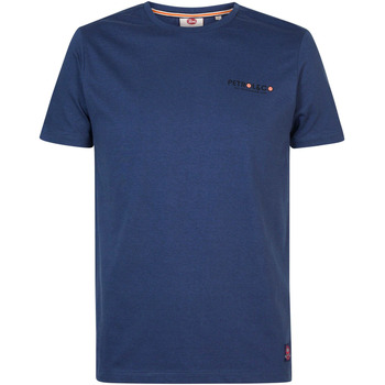 Vêtements Homme Short Sleeve Muscle Glitter Shirt Petrol Industries T-Shirt Bleu Foncé Impression Bleu