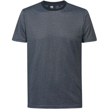 Vêtements Homme T-shirt Bleu Clair Rayé Petrol Industries T-Shirt Bleu Foncé Zigzag Bleu