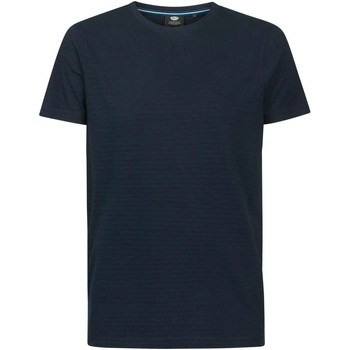 Vêtements Homme Hooded Knit Down Jacket Petrol Industries T-Shirt Rayures Bleu Foncé Bleu