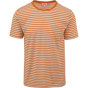 Vêtements Homme T-shirts & Polos Armor Lux T-Shirt Lin Rayures Orange Orange