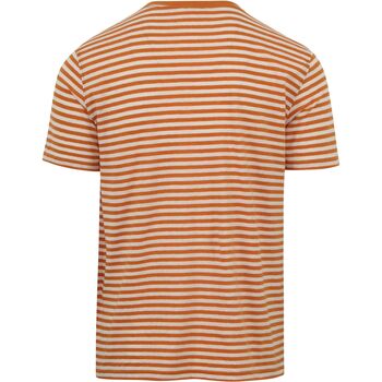 Armor Lux T-Shirt Lin Rayures Orange Orange
